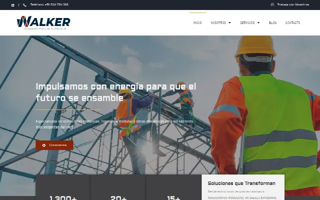 Captura de la web de Inicio - Walker Contratistas S.A.C