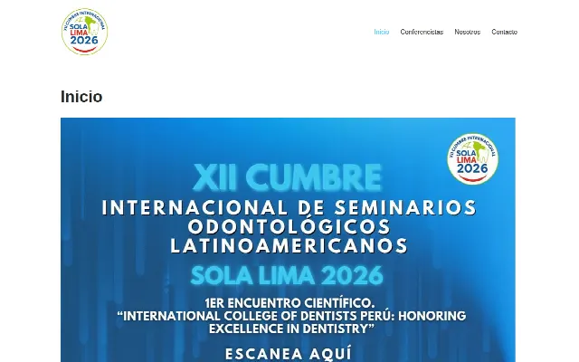 Captura de la web de XII Cumbre SOLA INTERNACIONAL SOLA LIMA 2026
