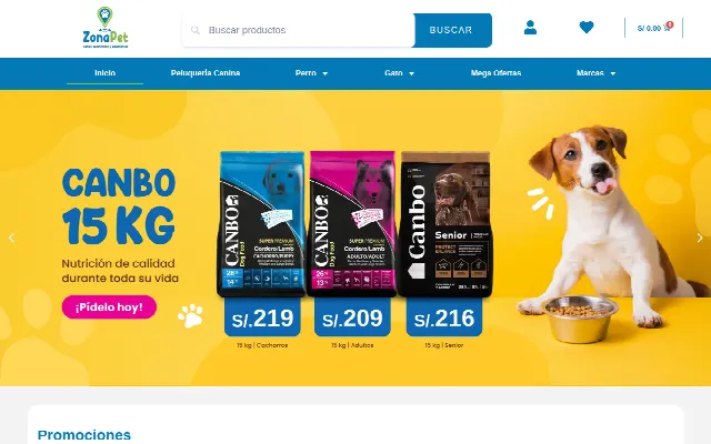 Captura de la web de Zona Pet